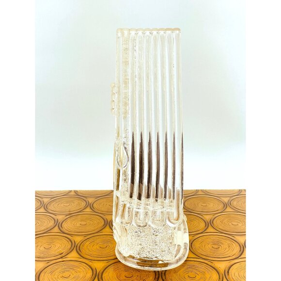 Vintage 60s clock, spun spaghetti clear lucite, working desk clock, home shaped - Picture 6 of 10